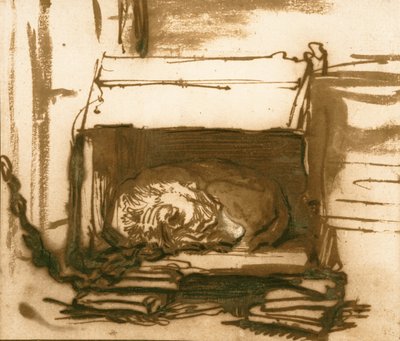 Schlafender Wachhund von Rembrandt van Rijn